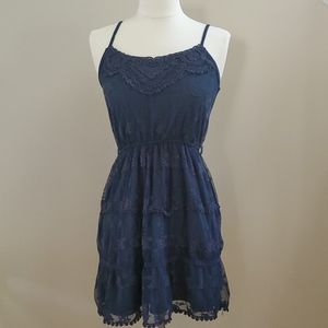 * ULTRA PINK * LACE SPAGHETTI STRAP DRESS ~ XS